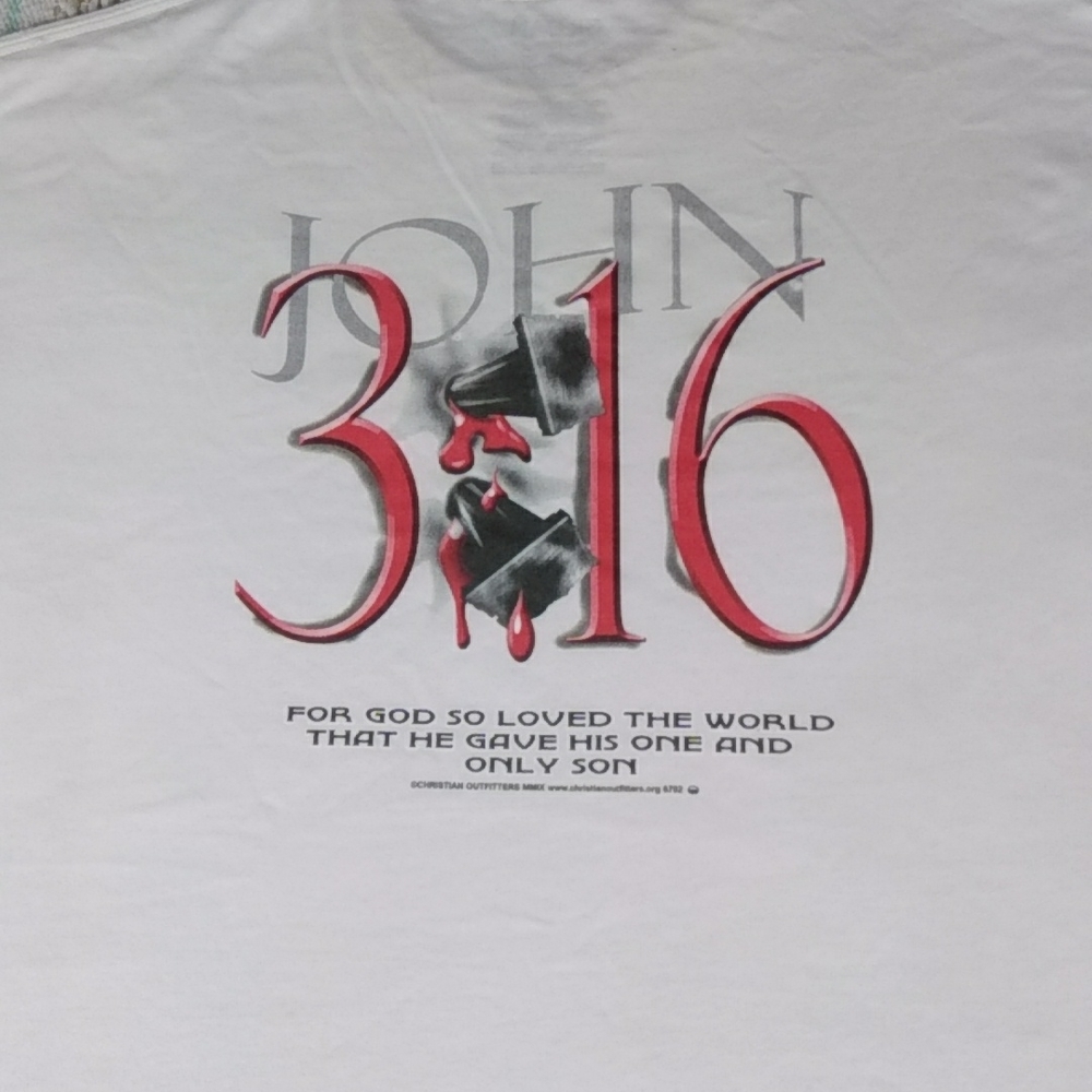 JOHN 3:16 CHRISTIAN OUTFITTERS MENS GRAPHIC TEE SHIRT SIZE XL